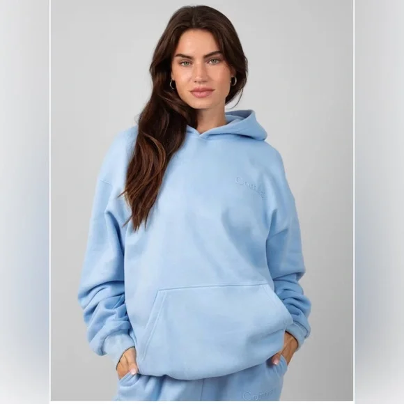 Comfrt Signature Astro Light Blue Cozy Hoodie & Jogger Set Size M - Picture 3 of 11